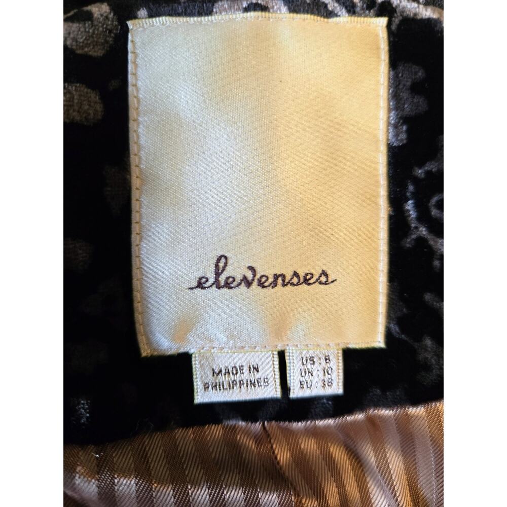 Elevenses by Anthropologie Femme Size 6 Black Velvet Blazer Button Front Lined - Picture 4 of 13
